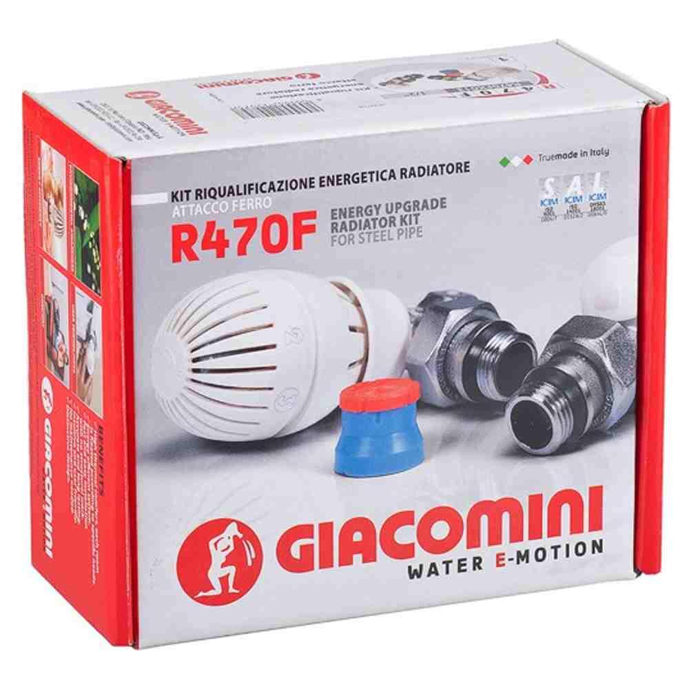 Комплект радиаторный угловой осевой 1/2" Giacomini R470F - фото 1 - id-p223563035