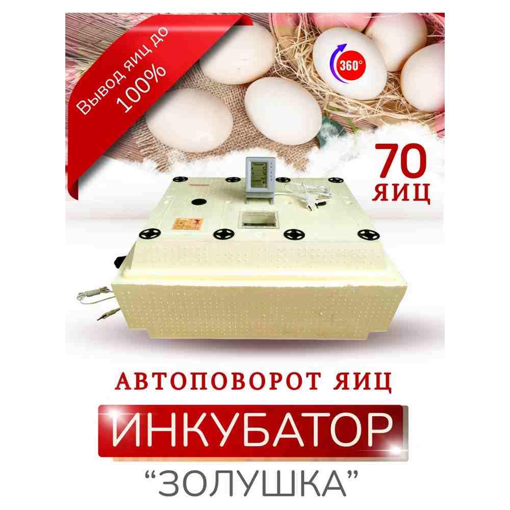 Инкубатор для яиц "Золушка-2020" 70 яиц (Цифровой, автомат, гигрометр, питание 220/12В) - фото 2 - id-p223564255