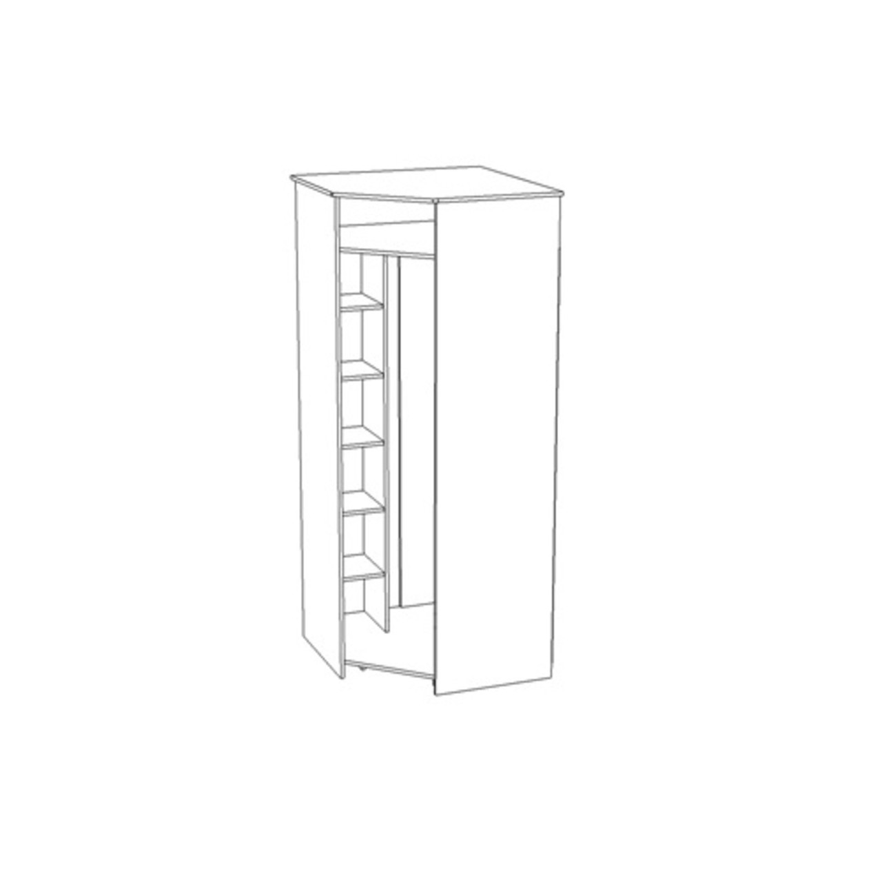 Шкаф для одежды «Скандинавия угловой» (Графит / Дуб Наварра) КМК - фото 2 - id-p223565882