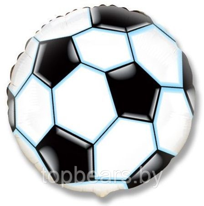 Шар (18''/46 см) Круг, Футбольный мяч, Черный, 1 шт. - фото 1 - id-p223566490