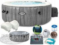 Надувной бассейн джакузи Intex 28442 PureSpa Bubble Massage Greywood Deluxe 216x71 см