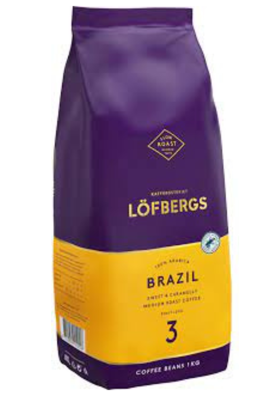 Кофе LOFBERGS BRAZIL 1 кг в зернах - фото 1 - id-p223567694