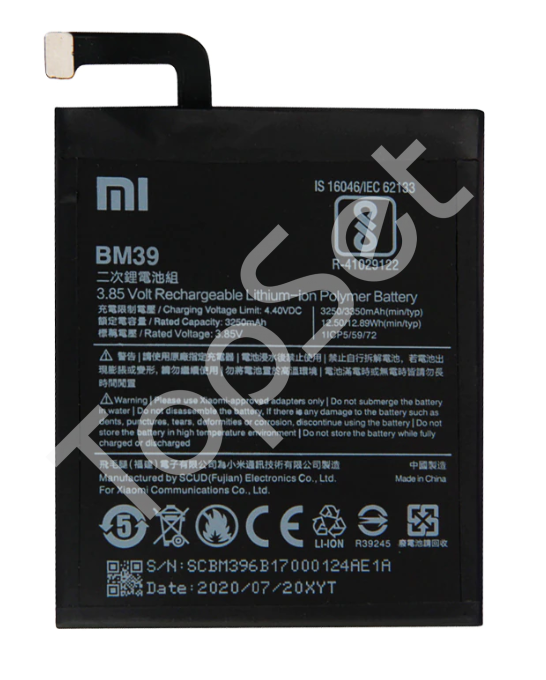 АКБ Xiaomi BM39 ( Mi 6/Mi6 ) - фото 1 - id-p183789515
