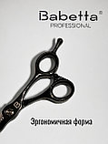 Ножницы парикмахерские Babetta филировочные размер 6.0 в кобуре серия Black, фото 4