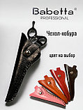 Ножницы парикмахерские Babetta филировочные размер 6.0 в кобуре серия Black, фото 5
