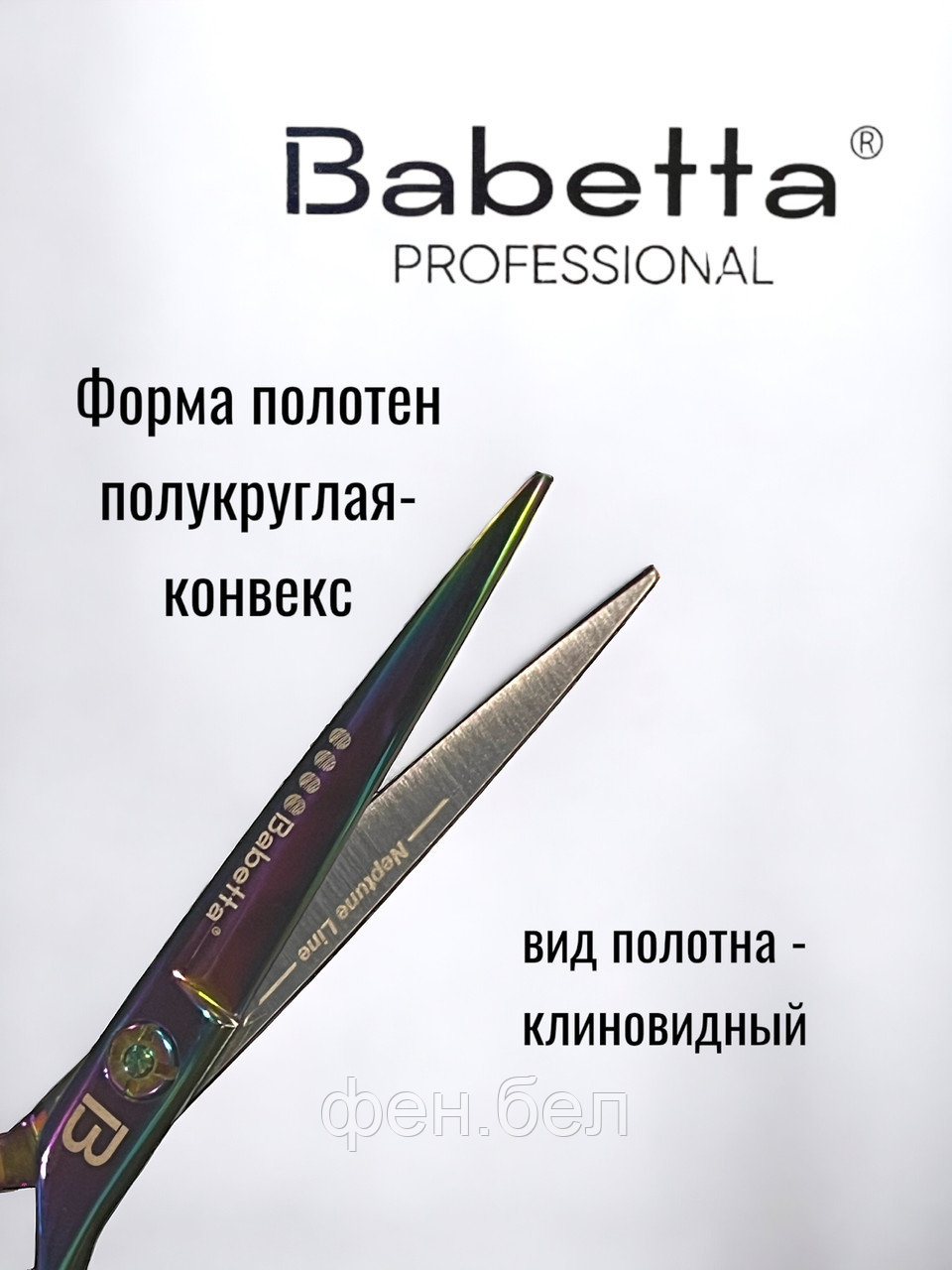 Ножницы парикмахерские Babetta прямые размер 5,5 в кобуре серия Neptune Lion - фото 3 - id-p223568373