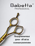 Ножницы парикмахерские Babetta прямые размер 6.0в кобуре серия Gold Lion, фото 5