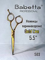 Ножницы парикмахерские Babetta прямые размер 5,5 в кобуре серия Gold Lion