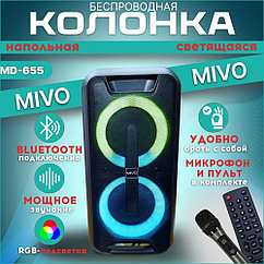 Mivo MD-655 1400w мощная колонка беспроводная портативная караоке