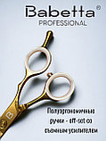 Ножницы парикмахерские Babetta филировочные размер 6.0 в кобуре серия Gold Lion, фото 4