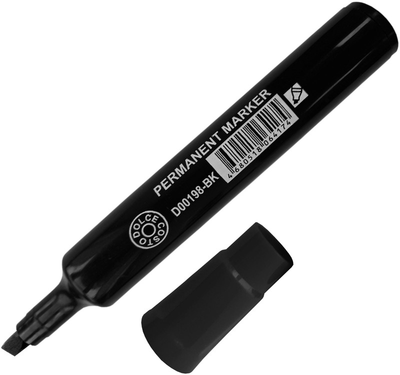 Маркер-перманент DOLCE COSTO черный, клиновидный наконечник, 2-5 мм, арт.D00198-BK - фото 1 - id-p223569676