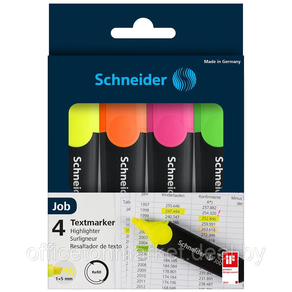 Набор маркеров текстовых "Schneider Job", 4 шт, ассорти - фото 3 - id-p223483950