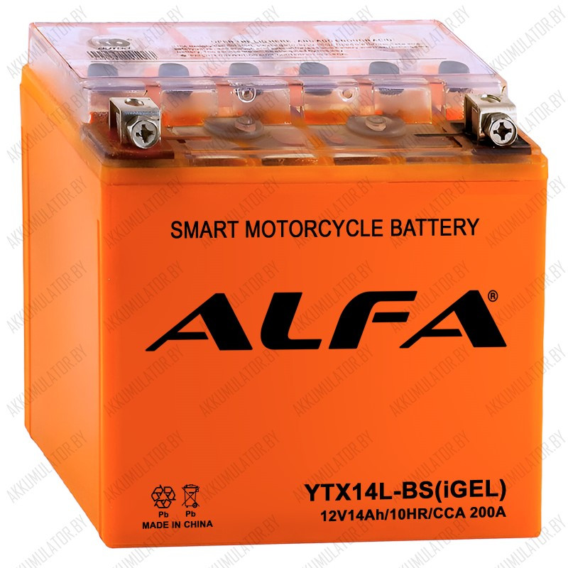 Alfa Smart Motorcycle AGM YTX14-BS - фото 1 - id-p223571879
