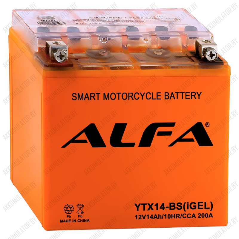 Alfa Smart Motorcycle AGM YTX14L-BS - фото 1 - id-p223571880