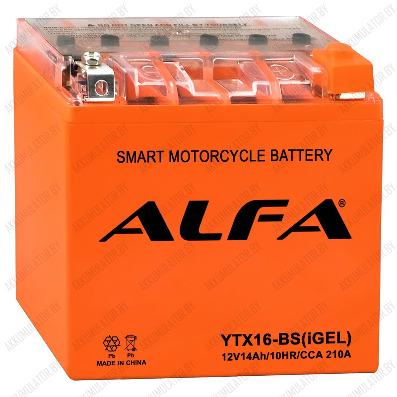 Alfa Smart Motorcycle AGM YTX16-BS - фото 1 - id-p223571881