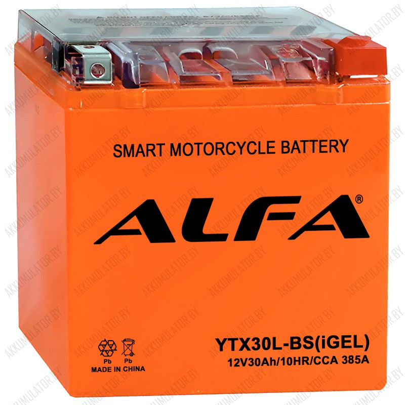 Alfa Smart Motorcycle AGM YTX30L-BS - фото 1 - id-p223571883