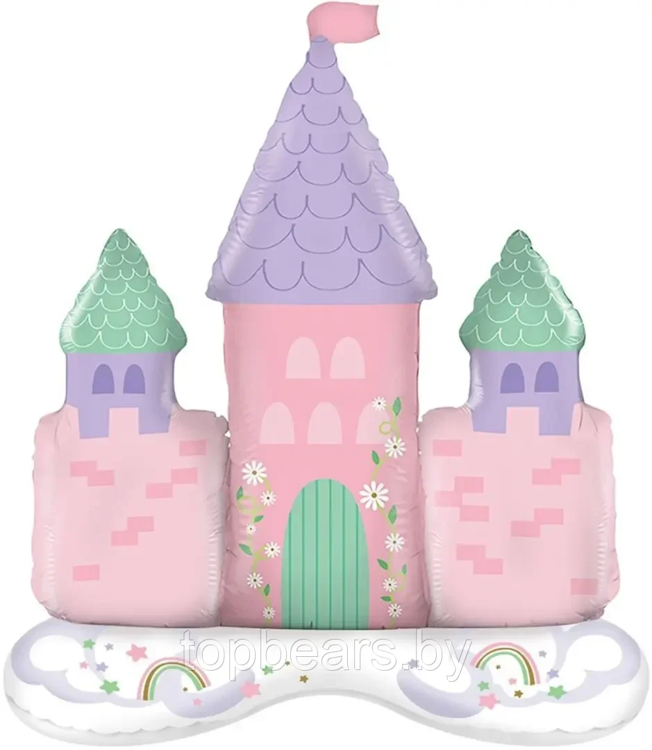 Шар 3D (34''/86 см) Фигура на подставке, Замок принцессы, 1 шт. в уп. - фото 1 - id-p223571969