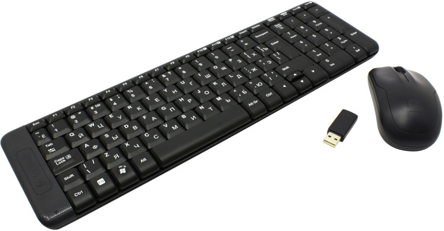 Комплект (клавиатура + мышь) Logitech Wireless Desktop MK220 (USB, FM, keyboard:2xAAA, mouse:optical, 1000dpi,