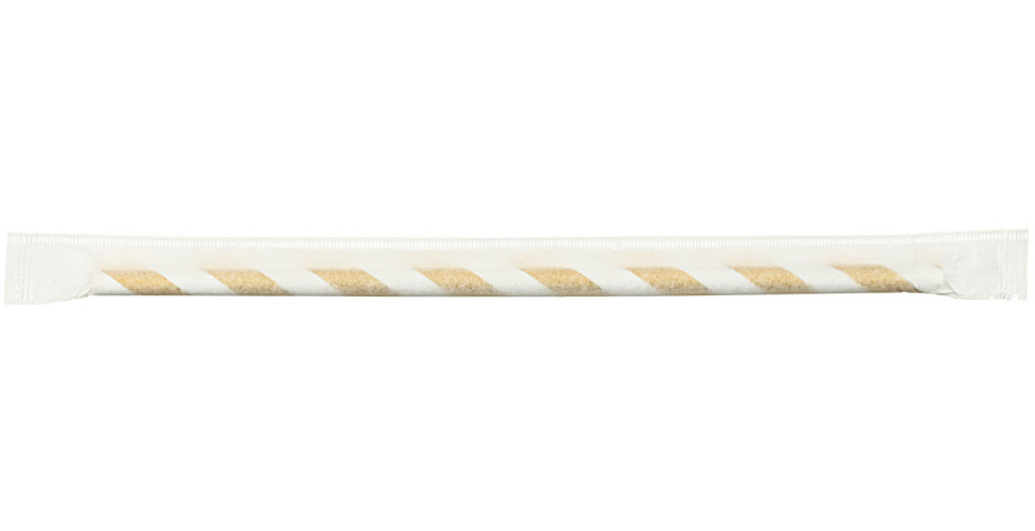 Трубочка для коктейля «Леденец» длина 20 см, золотисто-белая - фото 1 - id-p223580808