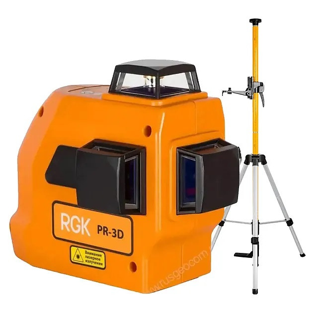 778756 Лазерный уровень RGK PR-3D + штанга-упор RGK CG-2 минимальная комплектация - фото 1 - id-p223581149