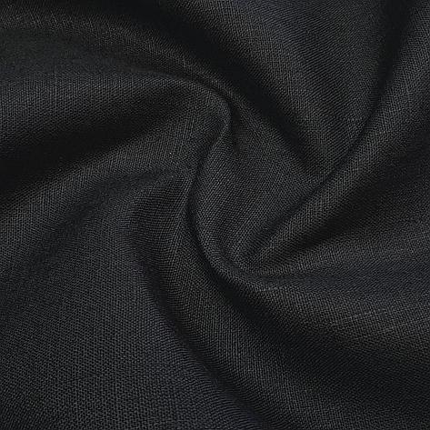 Костюмно-плательная ткань (лен) черный цвет, фото 2