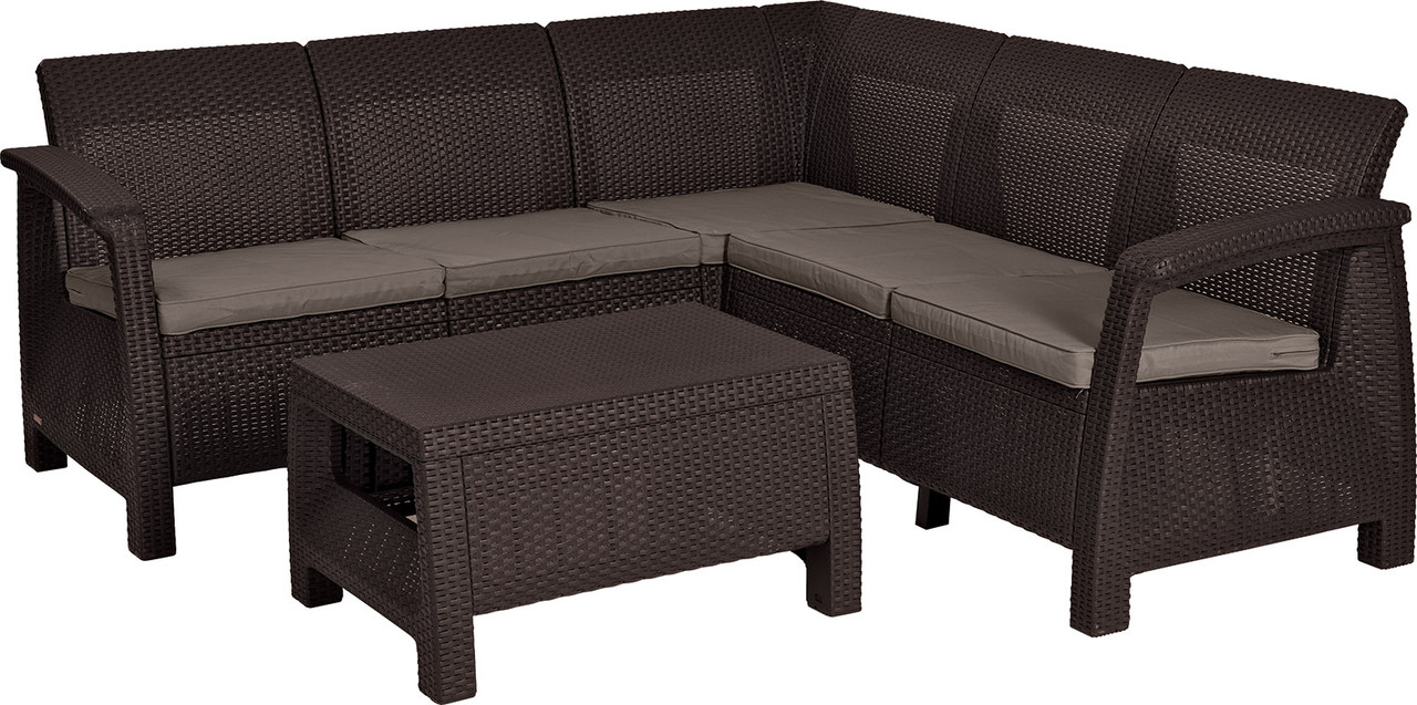 Комплект мебели угловой Корфу Релакс Сет (CORFU II RELAX SET, коричневый) - фото 1 - id-p223590001