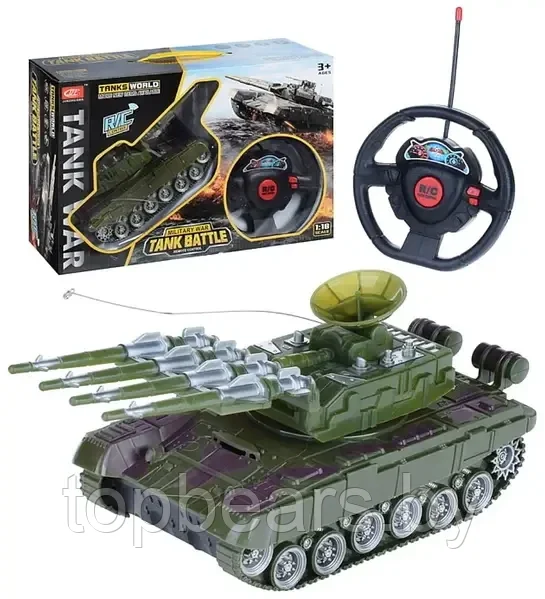 Игрушка Танк р/у, 27MHz, бежевый, размеры танка: 25х11х10 см. в коробке 392 - фото 4 - id-p223590548