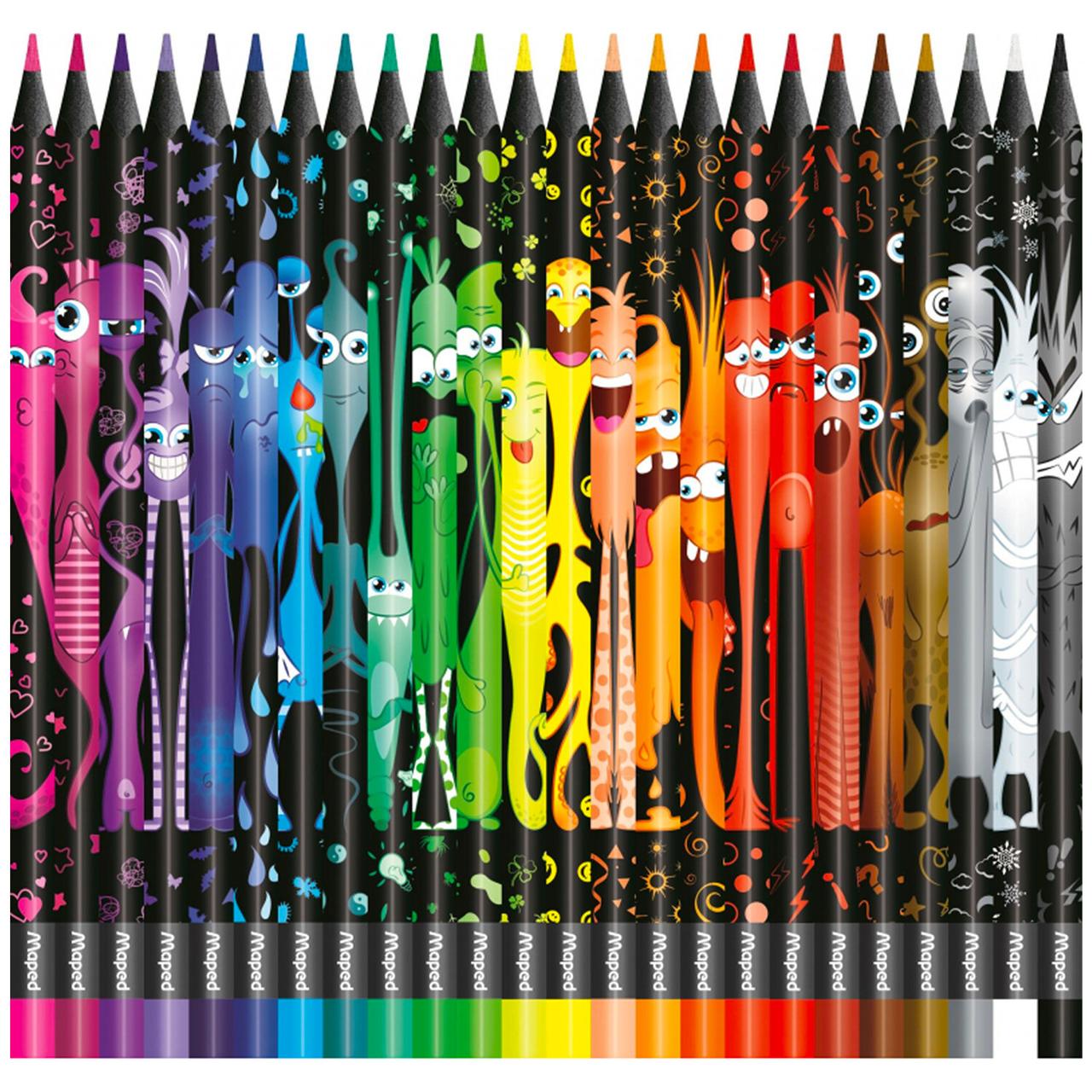 Карандаши цветные «COLOR PEP'S Black Monster», набор 24 цвета, пластиковый корпус MAPED (862624) ФРАНЦИЯ - фото 2 - id-p223590715
