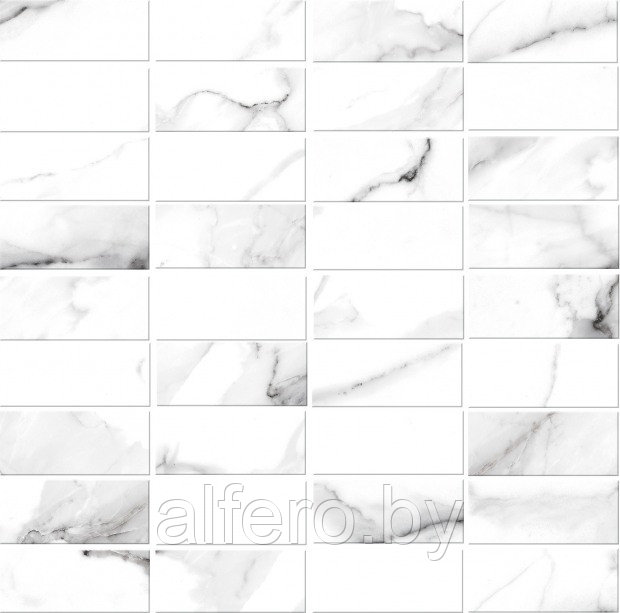 Мозаика на сетке Meissen Keramik White stream белый 30x30 A16677 - фото 1 - id-p223593476