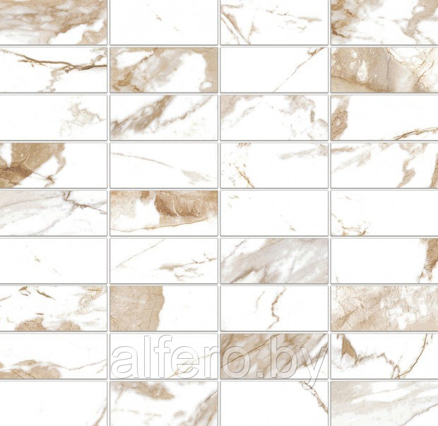Мозаика на сетке Meissen Keramik Wild chic белый 30x30 A16678 - фото 1 - id-p223593477