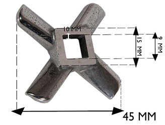 Нож для мясорубки Bosch MFW15/ Zelmer №5/1 (оригинальный) KW715551