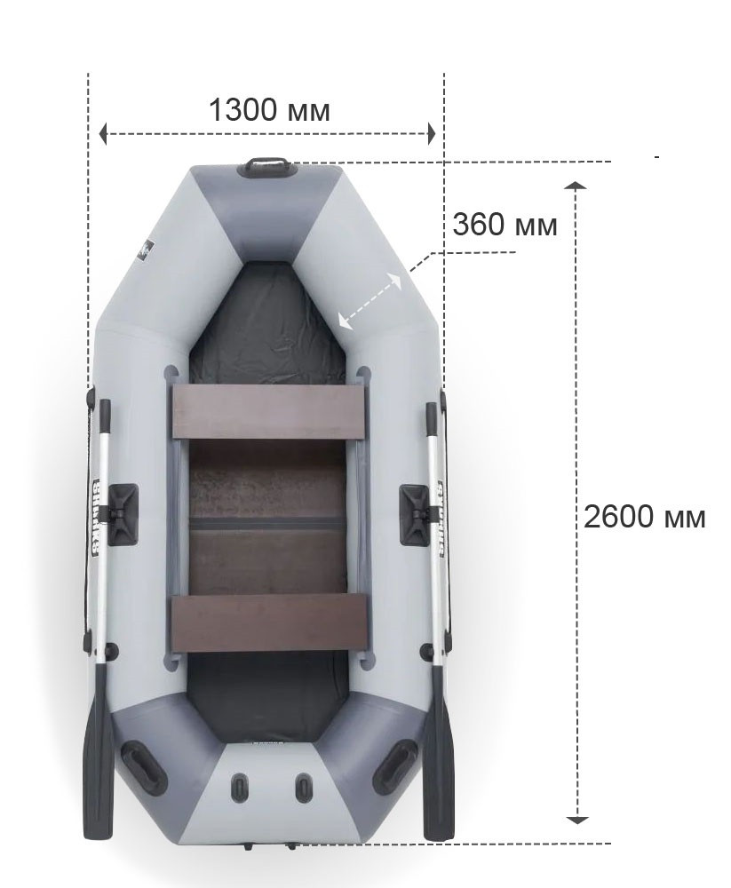 Надувная лодка ПВХ для рыбалки SHARKS S 260, слань в комплекте - фото 3 - id-p223599593