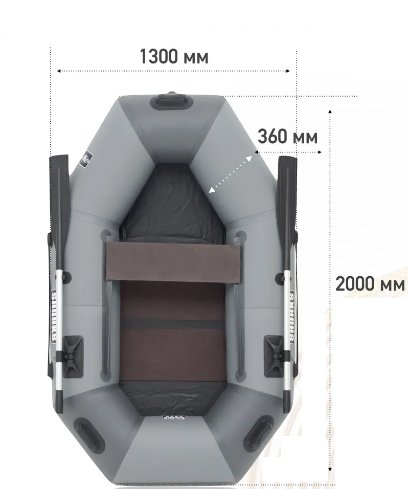 Надувная лодка ПВХ для рыбалки SHARKS S 200, слань в комплекте - фото 2 - id-p223599596