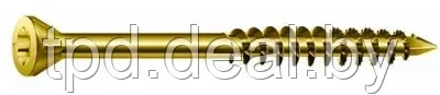 Шуруп (саморез) 4,0х70 (оцинк., потайная головка, неполная резьба, желтая пассивация) в комплекте с битой - фото 1 - id-p196212520