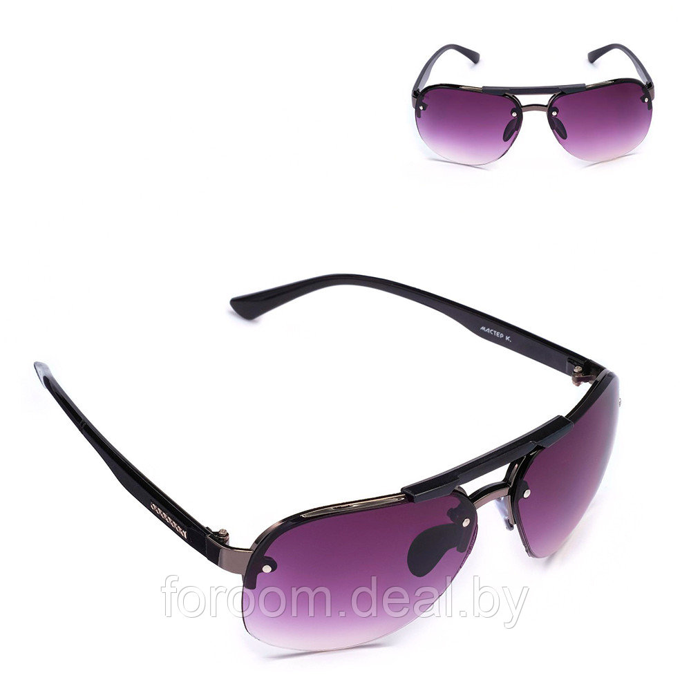 Очки солнцезащитные "Авиаторы" 5х3x14см, линзы фиолетовые с градиентом Мастер К  1866620