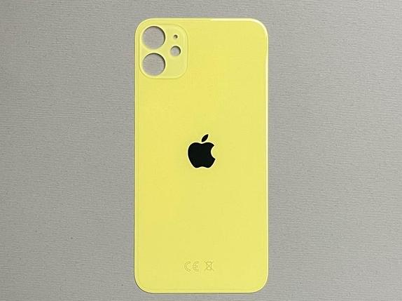 Задняя крышка для Apple iPhone 11 (широкое отверстие под камеру), желтая, фото 2