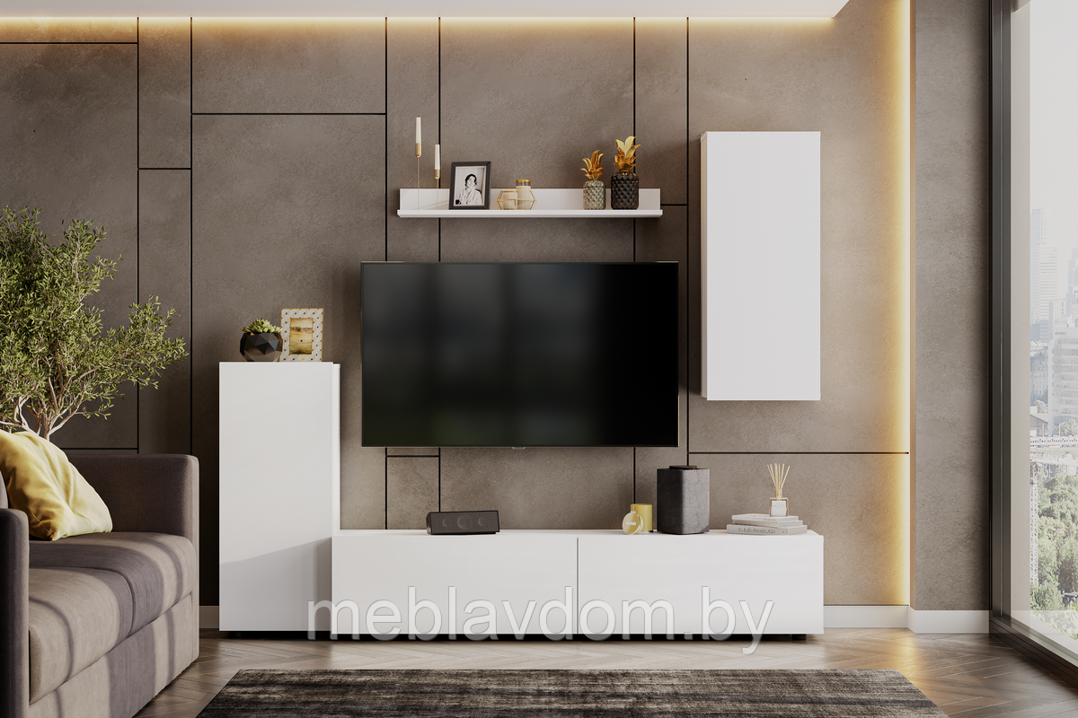 Гостиная NN Мебель МГС 10 Белый текстурный (2,1м.) - фото 1 - id-p223601434