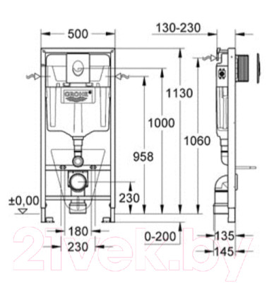 Инсталляция для унитаза GROHE Solido 38811KF0 - фото 8 - id-p223601498