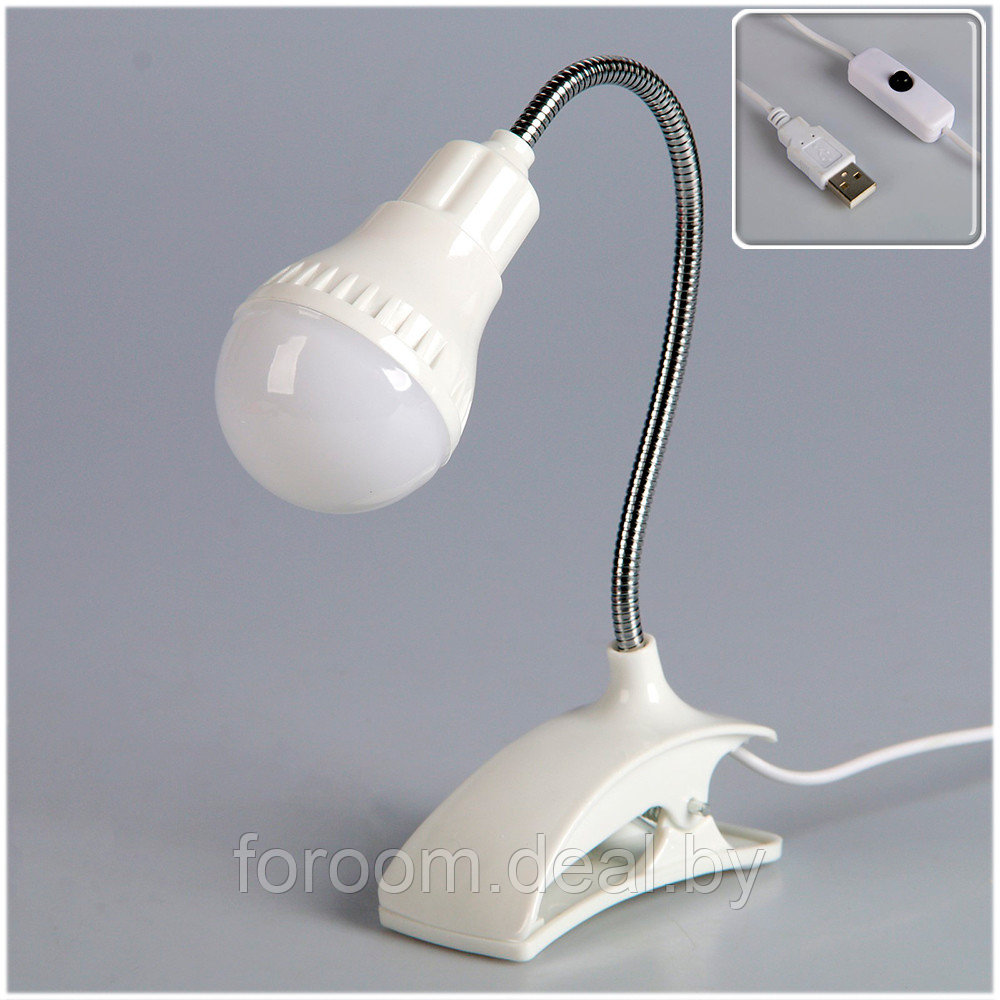 Лампа на прищепке "Свет" (h)31,5см, 13LED 1,5W провод USB, гибкий корпус RisaLux 2562922 - фото 1 - id-p223600504