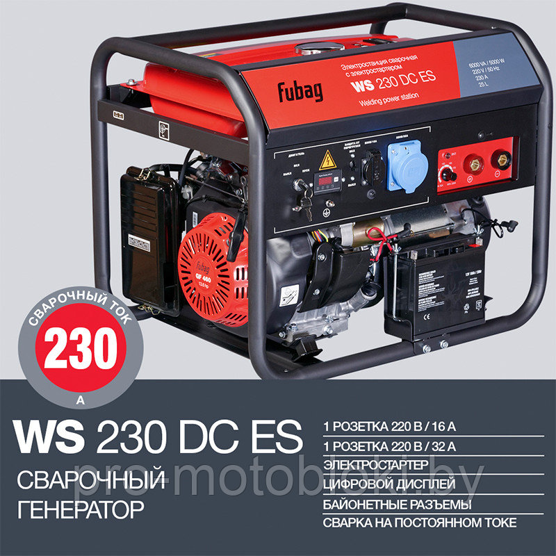 Сварочный генератор FUBAG WS 230 DC ES с электростартером - фото 4 - id-p223602242