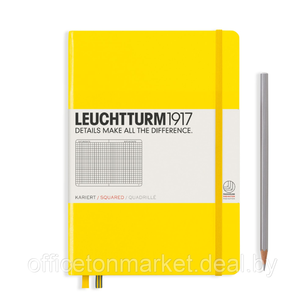 Блокнот "Leuchtturm1917. Classic", А5, 251 листов, клетка, лимонный - фото 1 - id-p222979710