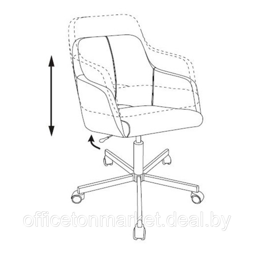 Кресло для персонала Бюрократ "CH-380M", металл, ткань, синий - фото 6 - id-p200567281