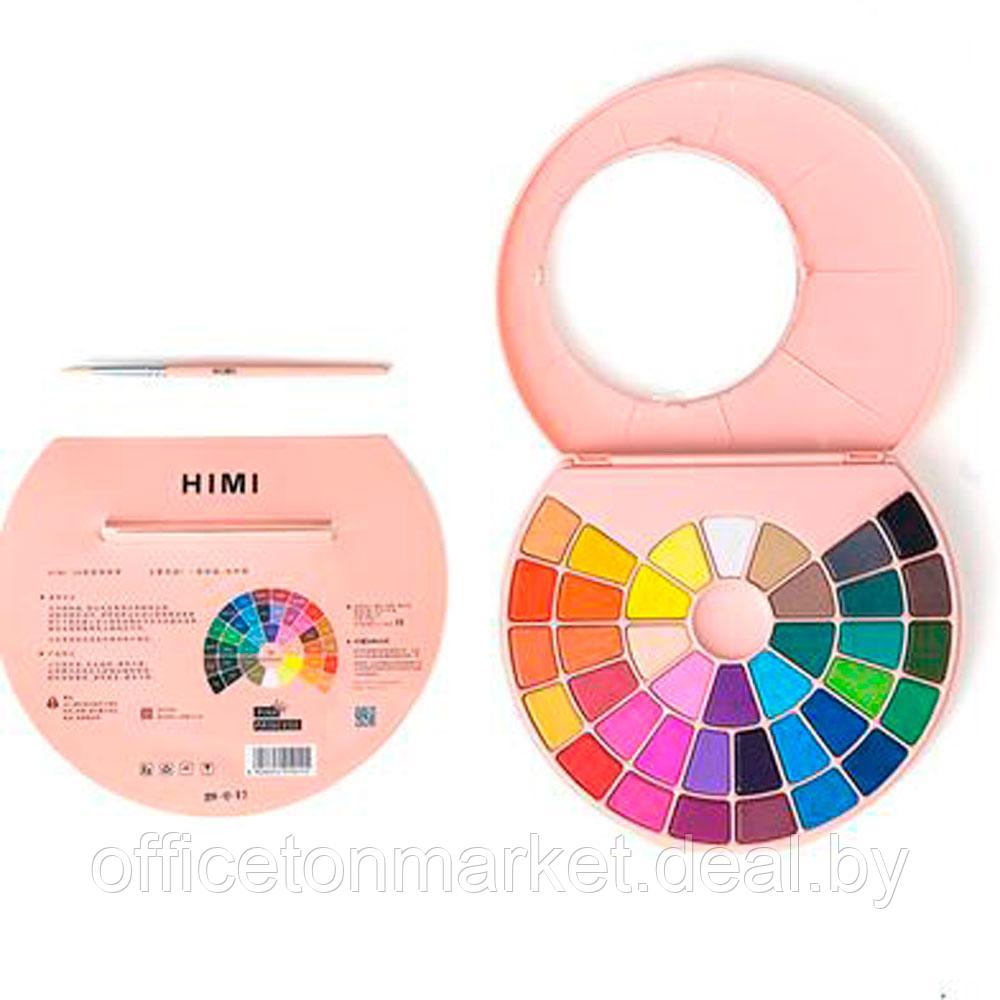 Набор красок акварельных "Himi Miya", 38 цветов, кюветы, розовый футляр - фото 2 - id-p223600230