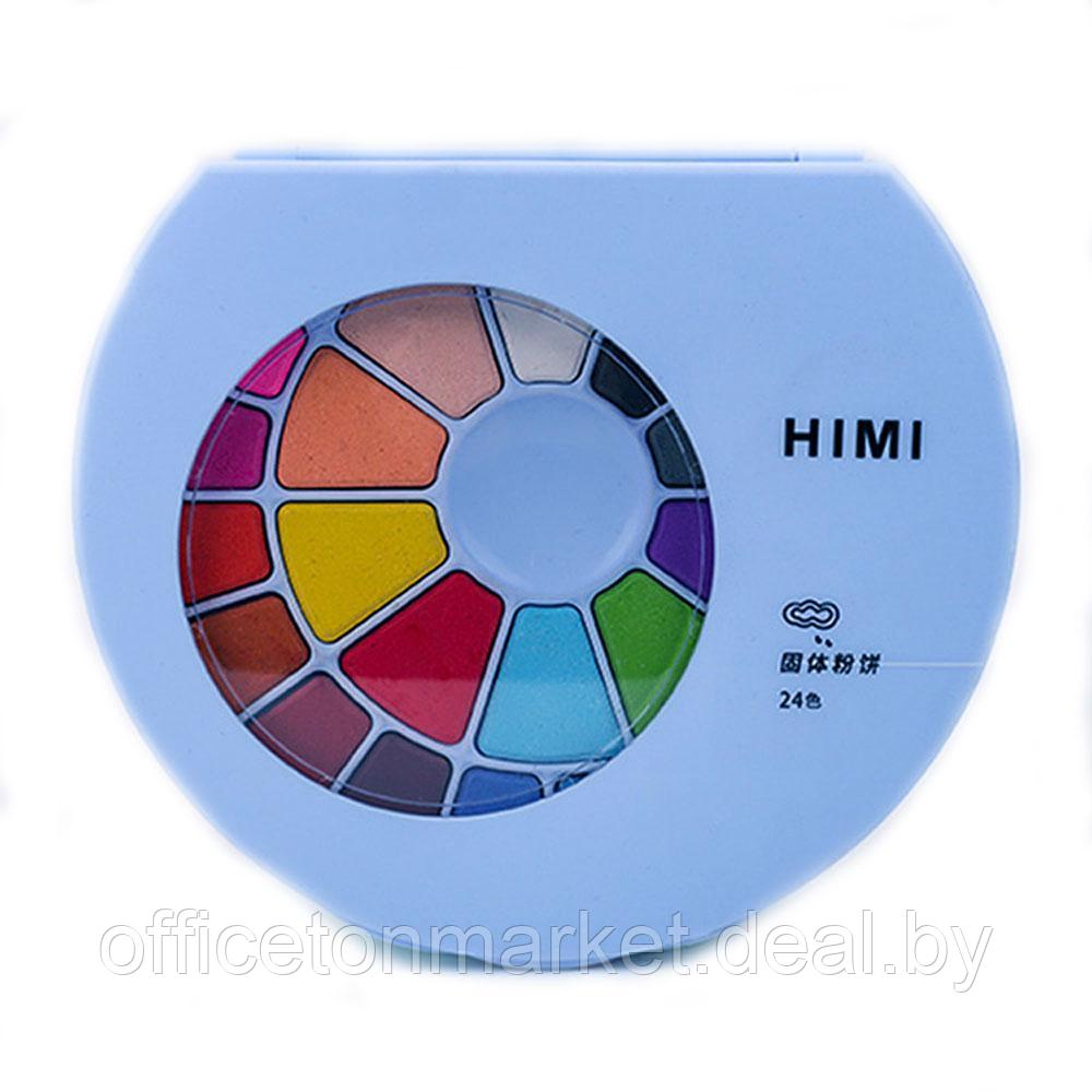 Набор красок акварельных "Himi Miya", 24 цвета, кюветы, голубой футляр - фото 1 - id-p223600231
