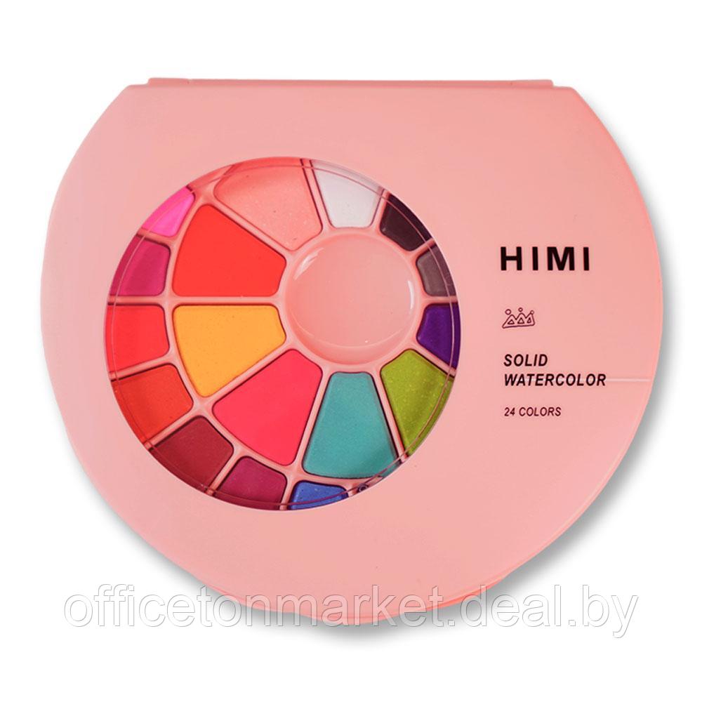 Набор красок акварельных "Himi Miya", 24 цветов, кюветы, розовый футляр - фото 1 - id-p223600232