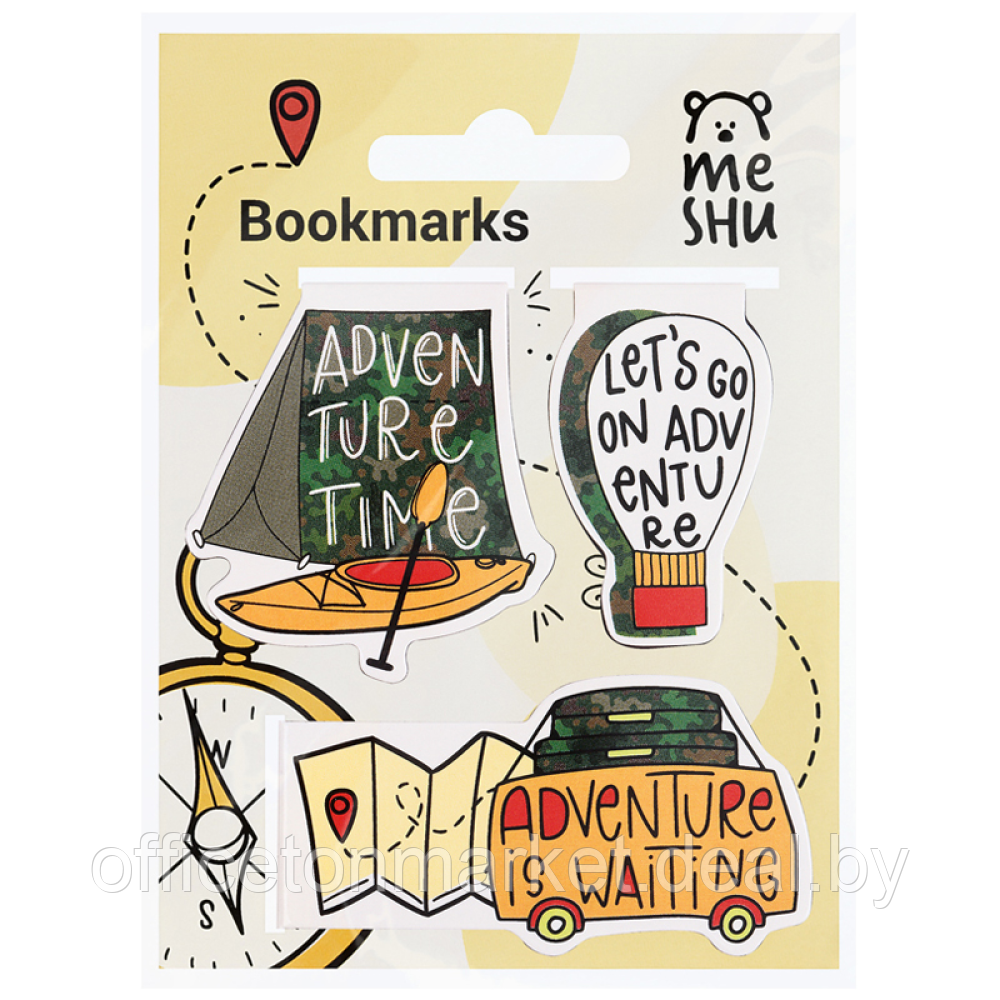 Закладка для книг "Adventure", 80x100 мм, 3 шт - фото 1 - id-p223600342