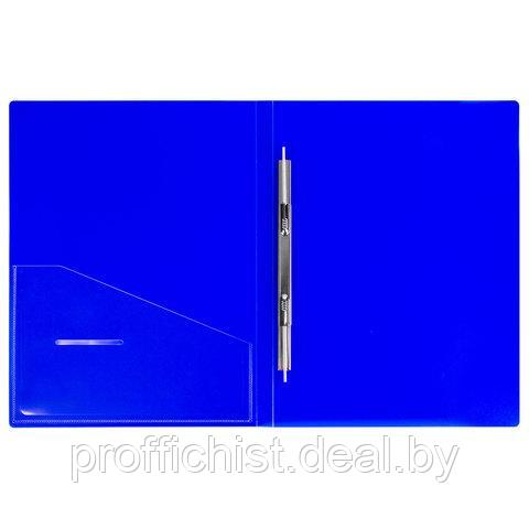 Папка с металлическим скоросшивателем и внут. карманом BRAUBERG "Neon" 16мм синяя до 100л 0,7мм ЦЕНА БЕЗ НДС - фото 2 - id-p223603274