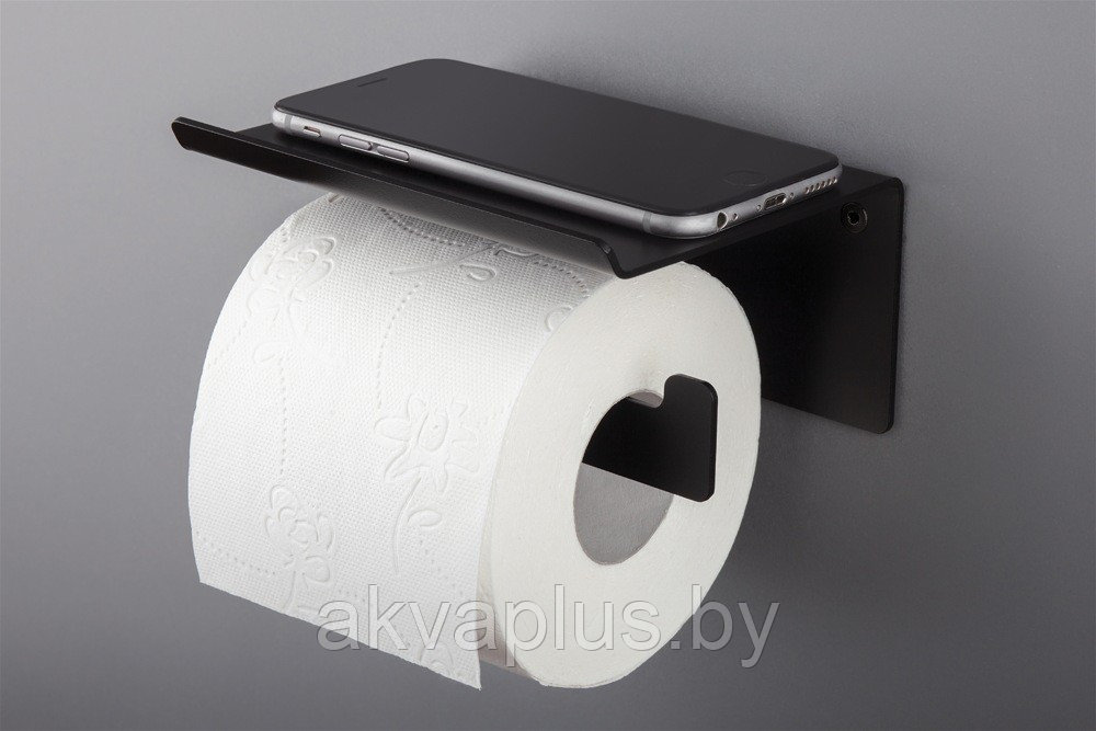 Держатель для туалетной бумаги с полочкой Deante Mokko Nero ADM N221 (черный) - фото 2 - id-p191128546