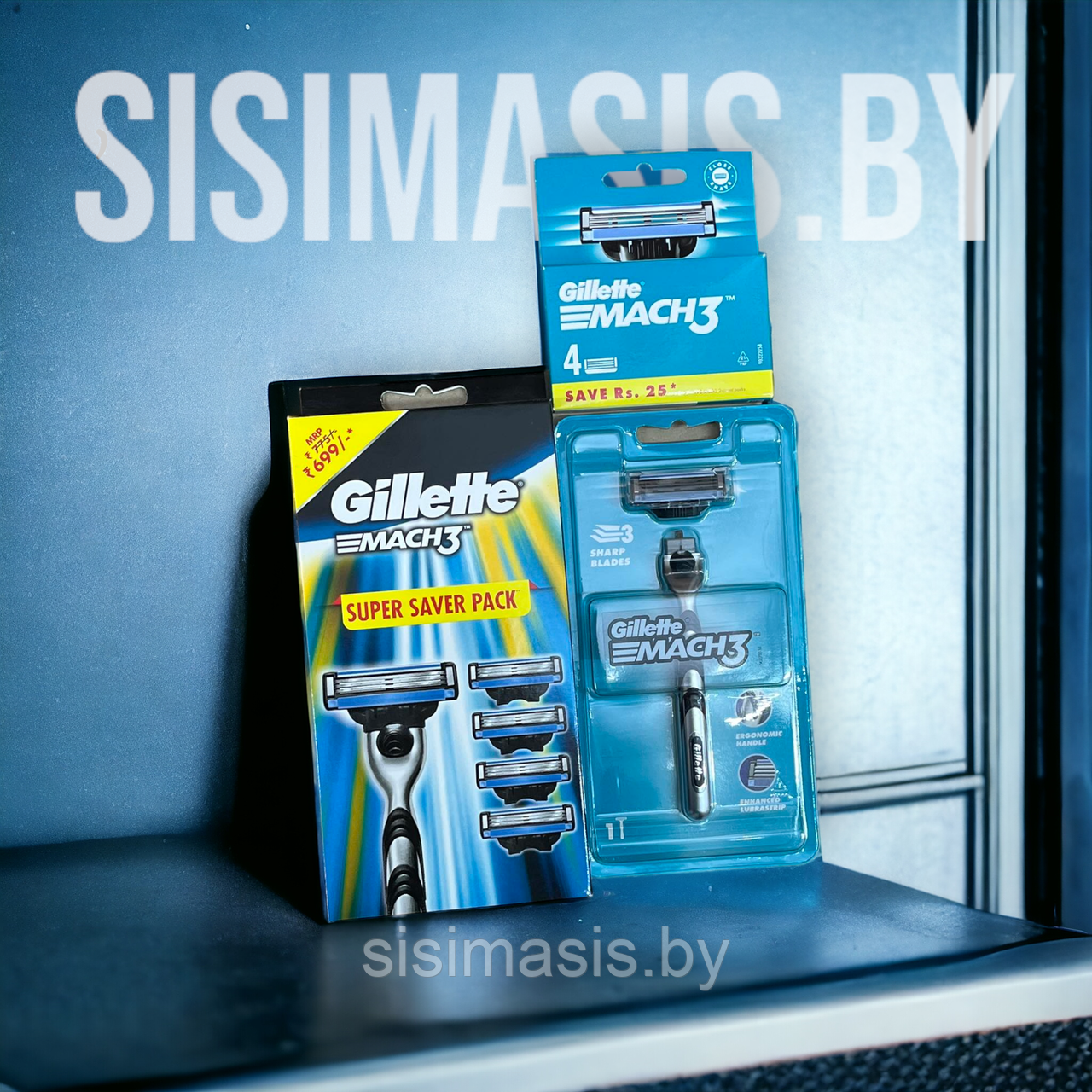 Сменные кассеты для бритья, Gillette Mach 3, оригинал, (Набор)