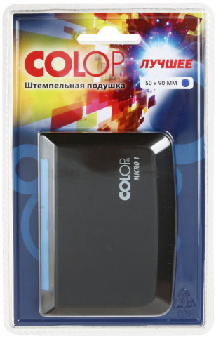 Подушка штемпельная настольная Colop Micro 1 размер 50*90 мм, синяя - фото 2 - id-p120100430